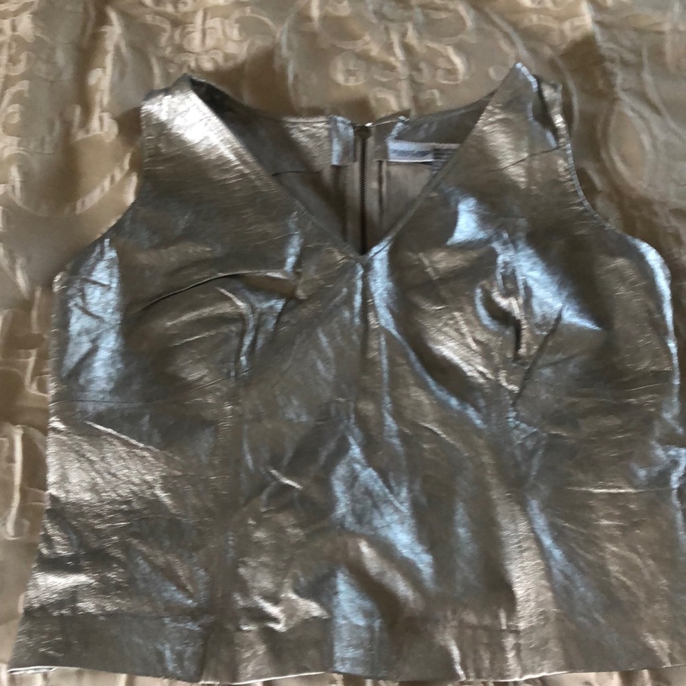 100% leather sleeveless top